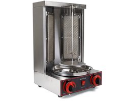 Premium - BBQ grill - Verticaal - RVS - Buiten - 2 Branders - Draagbaar - Voor restaurant en thuis - Zwart - 360 Graden Rotatie Gas Machine 3000 W 26.45LBS Capaciteit RVS 2 Branders Verticale Grill voor Thuis Outdoor Restaurant BBQ - 15 .