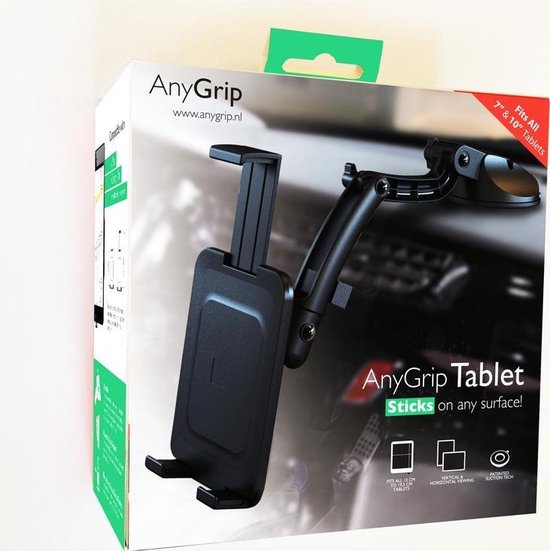 Anygrip Tablet Universele autohouder - Zwart | bol
