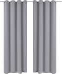 Gordijnen met metalen ringen 135 x 245 cm 2 stuks (grijs) Gordijnen met metalen ringen 135 x 245 cm 2 stuks (grijs)