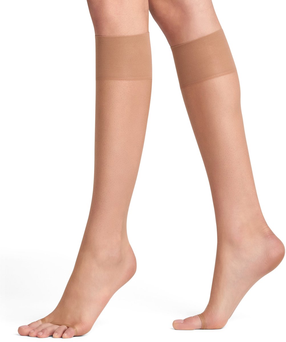 Falke Shelina Toeless eenkleurig materiaal 12 DEN kniekousen dames transparant-42 beige 4299