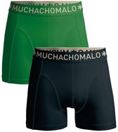 Groene en donkerblauwe Muchachomalo boxershorts met tekstband.