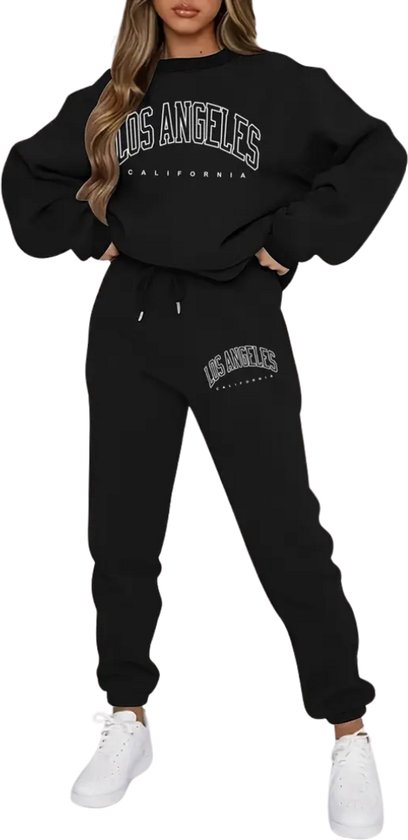 Survêtement Nivard Femme - Survêtement - Adultes - Capuche - Pantalon de Pantalons de jogging - Pantalon - Sweat à capuche - Zwart - Taille M