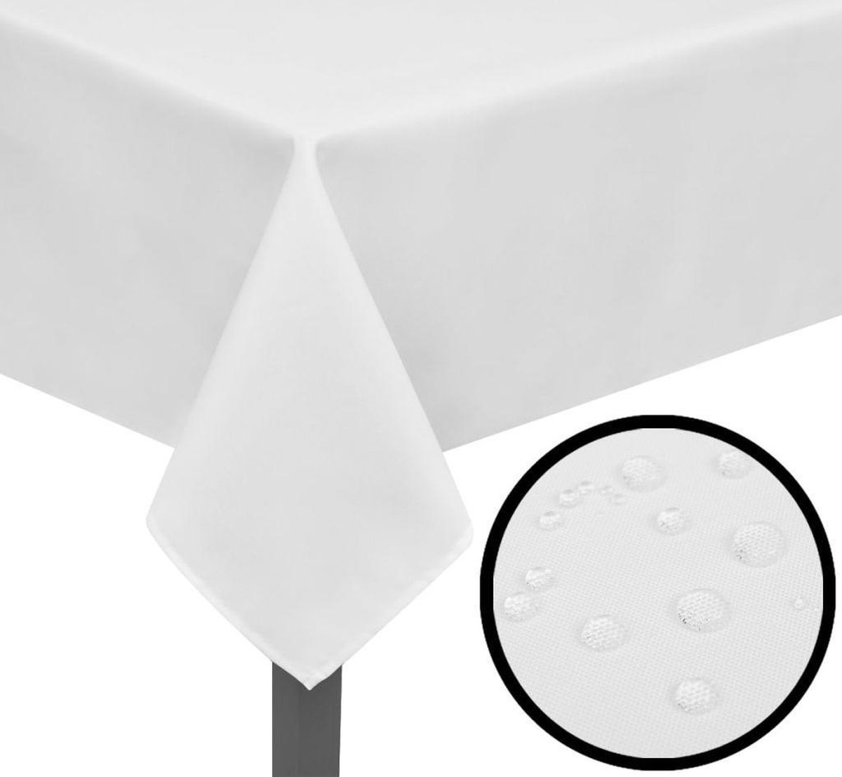 vidaXL Tafelkleden - wit - 5 - stuks - 130 - x - 130 - cm