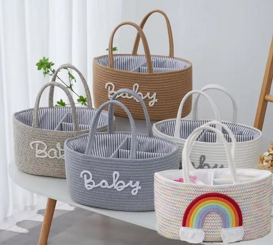 Baby Luier Caddy Organizer Draagbare Baby Caddy Organizer Organisator Voor Babyluiers Opvouwbare Vilten Opbergtas Draagbare Commode-Organizer Opbergmand Voor Babyluiers Draagbare Vilten Opbergdoos