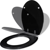 vidaXL - Toiletbril - soft-close - simpel - ontwerp - MDF - zwart