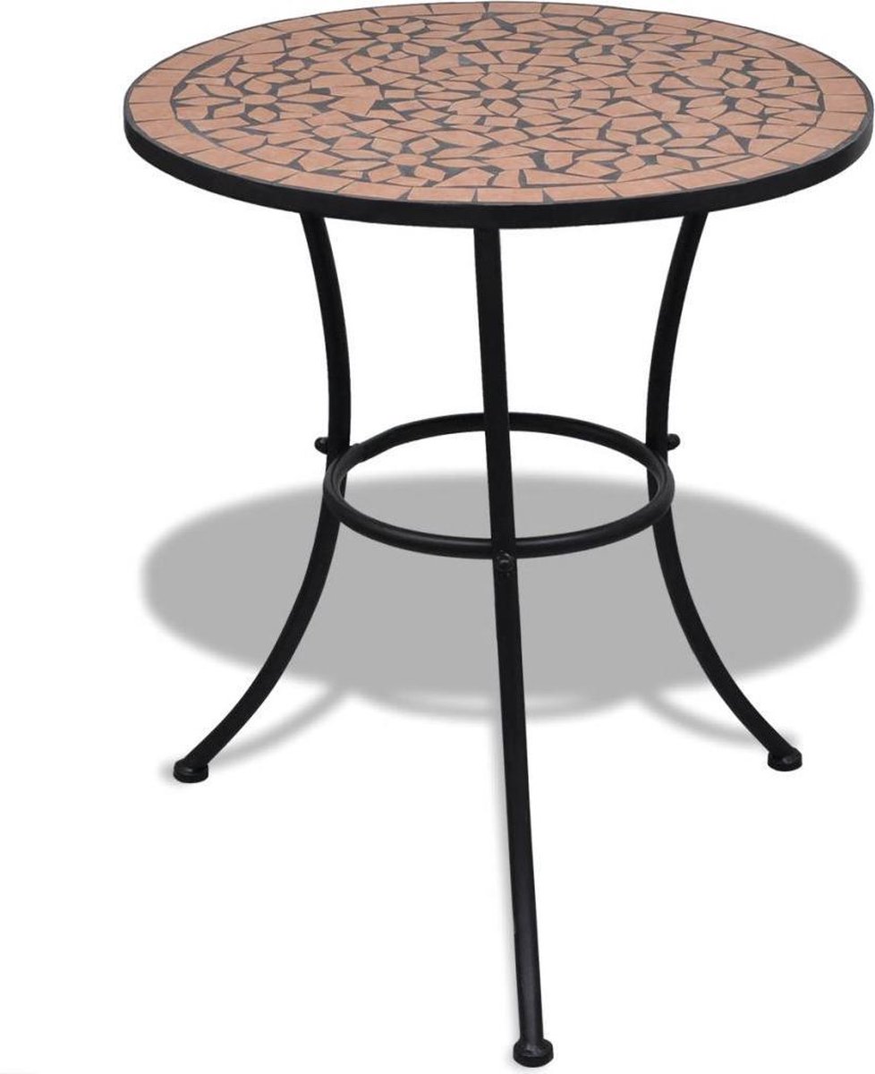 Bol.com vidaXL - Bistrotafel - 60 - cm - mozaïek - terracottakleurig aanbieding
