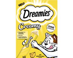 2x Catisfactions - Dreamies - Creamy Kaas - 8x 10gr - Katten snack - Tractatie - Katten snoepjes - Crèmige textuur - Met taurine