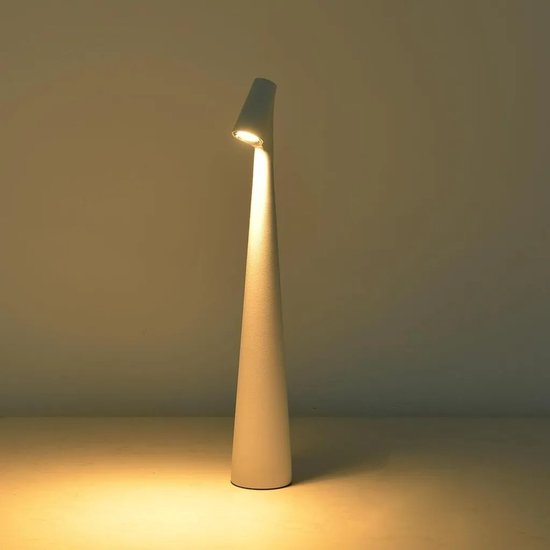 Draadloze LED Tafellamp Oplaadbaar, Draadloos Opladen Tafellamp, 3000K/4000K /5000K Dimbare Touch-Bediening, IP44, Voor Binnen/Buiten Restaurant/ Slaapkamer/Bar, Zwart