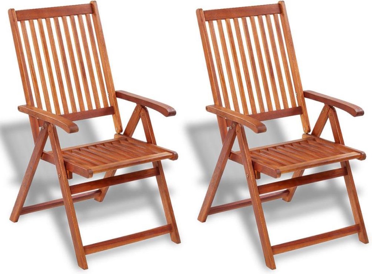 vidaXL Tuinstoelen inklapbaar 2 st massief acaciahout bruin