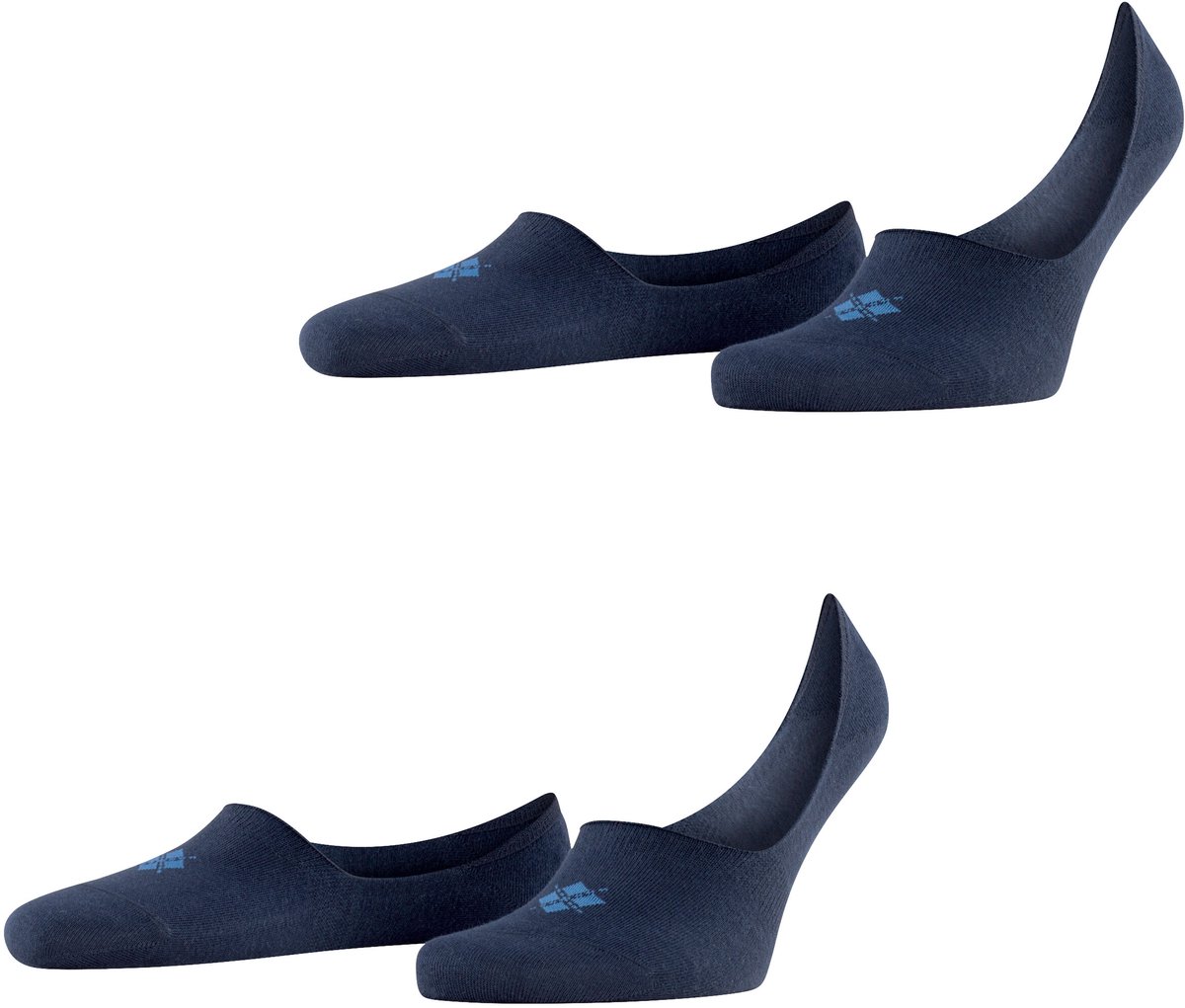 Burlington Everyday 2-Pack onzichtbar eenkleurig katoen multipack footies heren blauw - maat 41-42