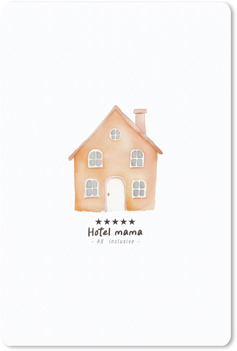 Muismat 18x27 cm - Mousepad Oranje - Huisje - Quote - Hotel - Muismatten