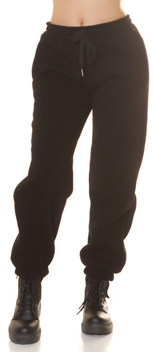 Koucla joggingbroek comfort hoge taille lounge broek zwart maat M