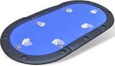 vidaXL - Poker - tafelblad - voor - 10 - spelers - inklapbaar - blauw