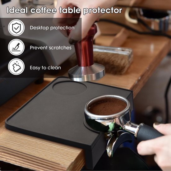 QNLEMON Tampermat, 2 stuks tampermat, siliconen, espresso tamper met randbescherming, espresso barista-mat, tampermat voor het beschermen van werkblad, koffiehoek, barista-zeefdrager, accessoires (groot klein QNLEMON Tampermat, 2 stuks tampermat, siliconen, espresso tamper met randbescherming, espresso barista-mat, tampermat voor het beschermen van werkblad, koffiehoek, barista-zeefdrager, accessoires (groot klein