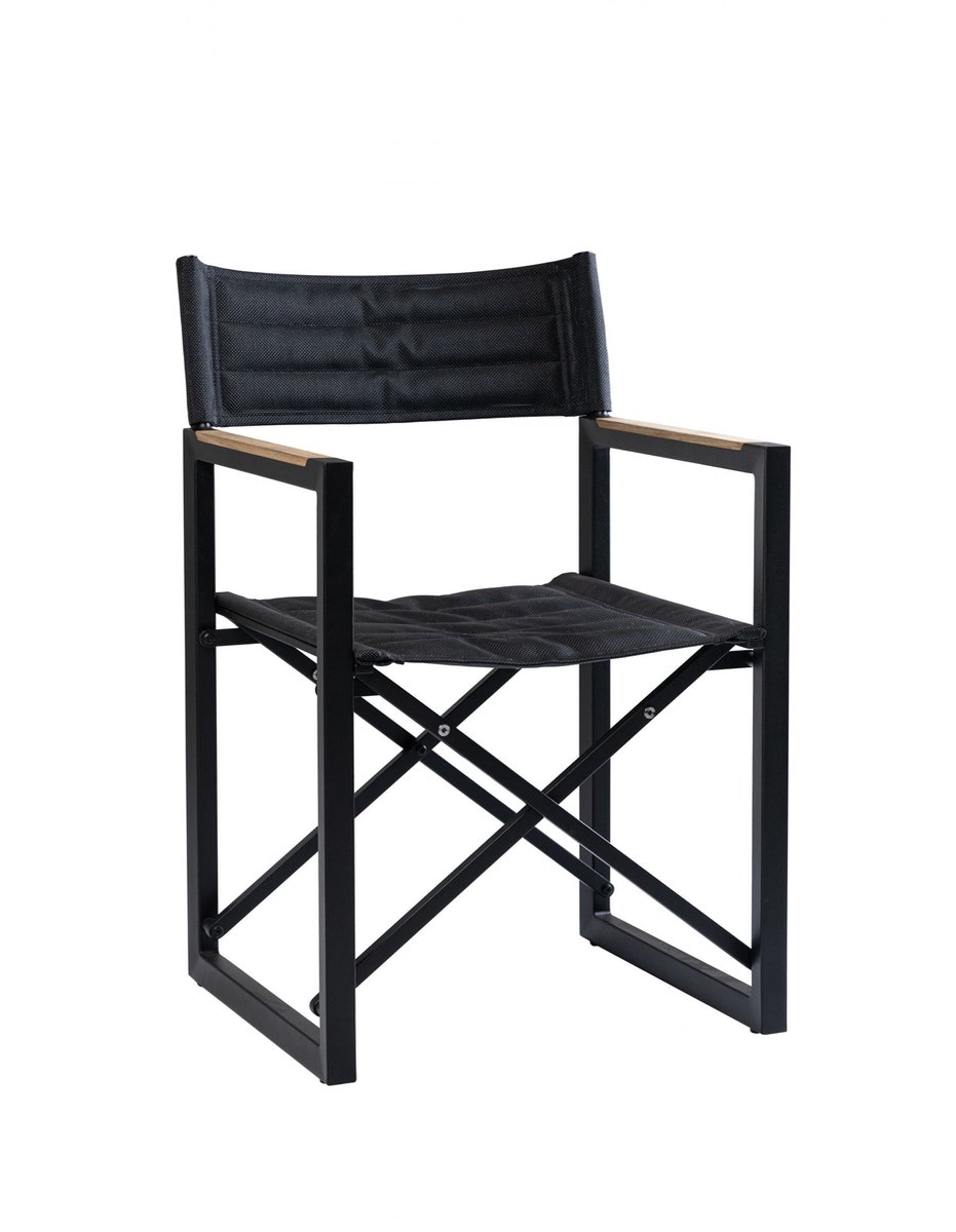 ARC Marine Regisseursstoel The Square aluminium charcoal met zwarte Batyline-bekleding