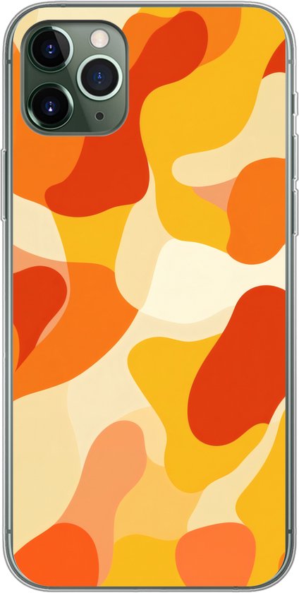 Telefoonhoesje Geschikt voor iPhone 11 Pro Max hoesje - Abstract - Vormen - Oranje - Siliconen Telefoonhoesje Telefoonhoesje