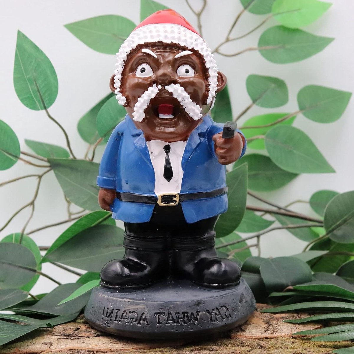 Tuinkabouter - zeg wat nog een! Grappig oorlogsoldaatstandbeeld leger zwarte man dwerggangster hars nieuwigheid voor indoor outdoor gazon tuin decoraties.