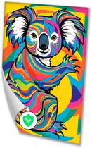 Kleurrijke abstracte koala print - Koala muurdecoratie - Wanddecoratie dieren - Psychedelisch - Poster retro - Woonkamer decoratie - poster 70x100 cm