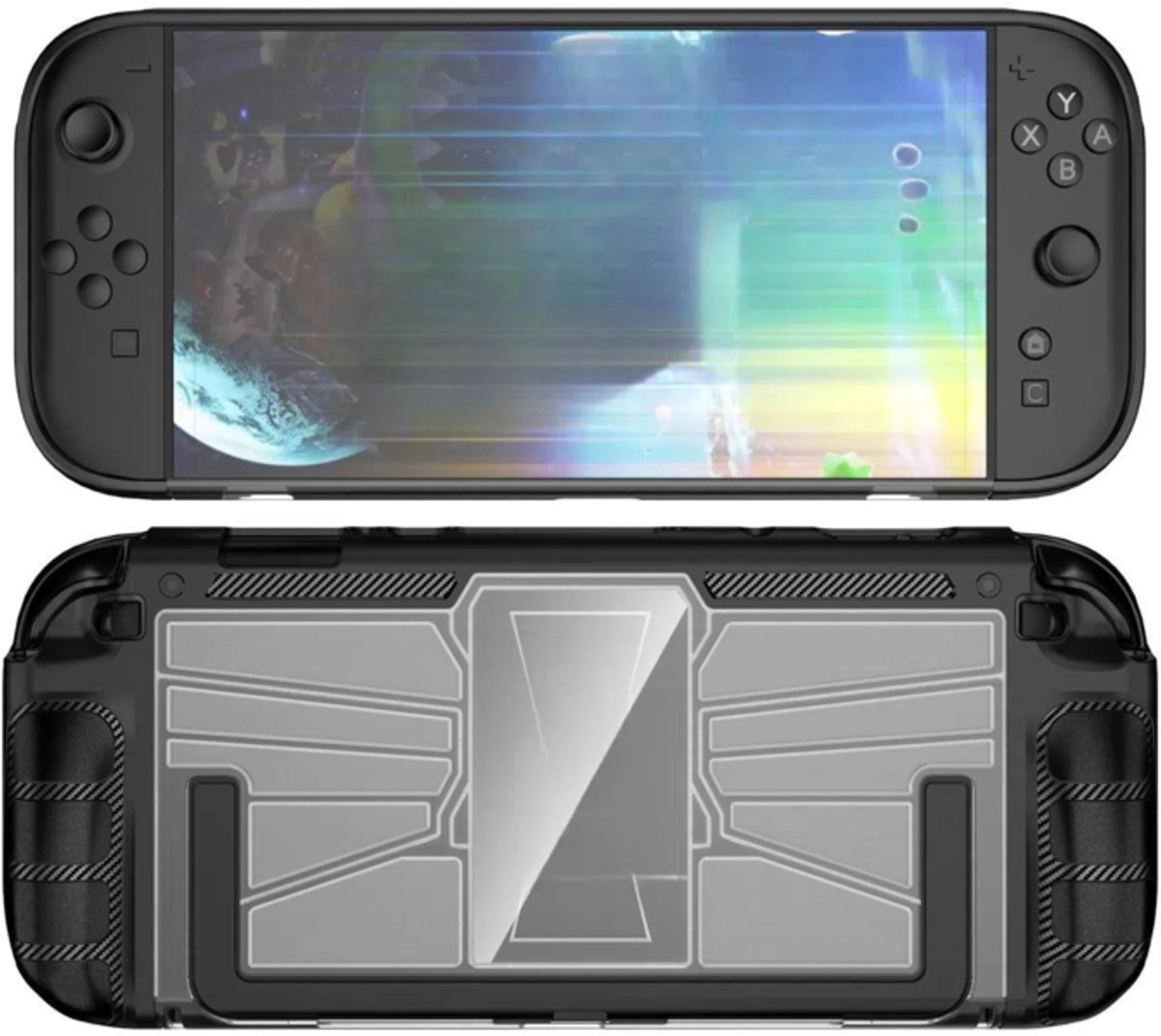 Grip TPU Bescherm Hoes Cover geschikt voor Nintendo Switch 2 - Zwart