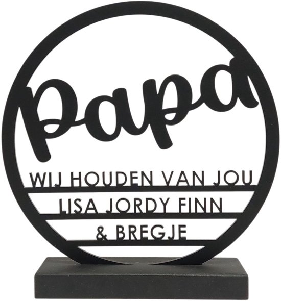 76%ANDERS Panneau Papa Personnalisé - 100% recyclé - Rond 20 cm - Avec votre propre texte et nom - Cadeau pour papa - Fête des Vaderdag, Anniversaire ou Noël
