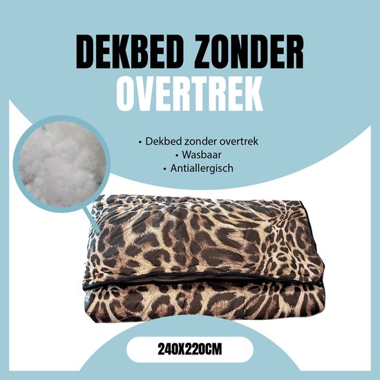 Eleganzzz Eazy Wasbaar Dekbed 240x220 - Dekbed zonder overtrek - Hoesloos dekbed - Eazy dekbed - Gekleurd dekbed - All Year Winterdekbed & Zomerdekbed - Lits Jumeaux Dekbed - Leopard- Dekbedden