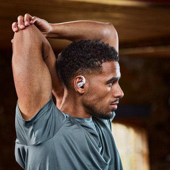 Shokz OpenFit 2+ Open-ear Sporthoofdtelefoon – Dolby Audio – Draadloze Oordopjes – Grijs