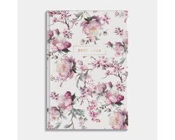 Hobbit - Luxe Schoolagenda 2025-2026 - 1 week op 2 pagina's - Harde kaft - A5 (14 x 20,5 cm) - Kersenbloesem