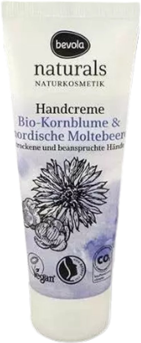 Bevola Naturals Handcrème - Biologische Korenbloem & Noordse Wolkenbes | 1x 75ml - Vegan - Naturkosmetik