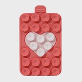 Sticky Bestie - double heart bestie pink/white | TikTok Trend | Telefoon Sticker met Zuignappen | Hands-Free Video’s Maken | Viraal Telefoon Accessoire