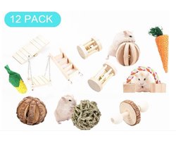 Nixnix® - Hamster Speelgoed set 12 stuks - Premium - Knaagdier