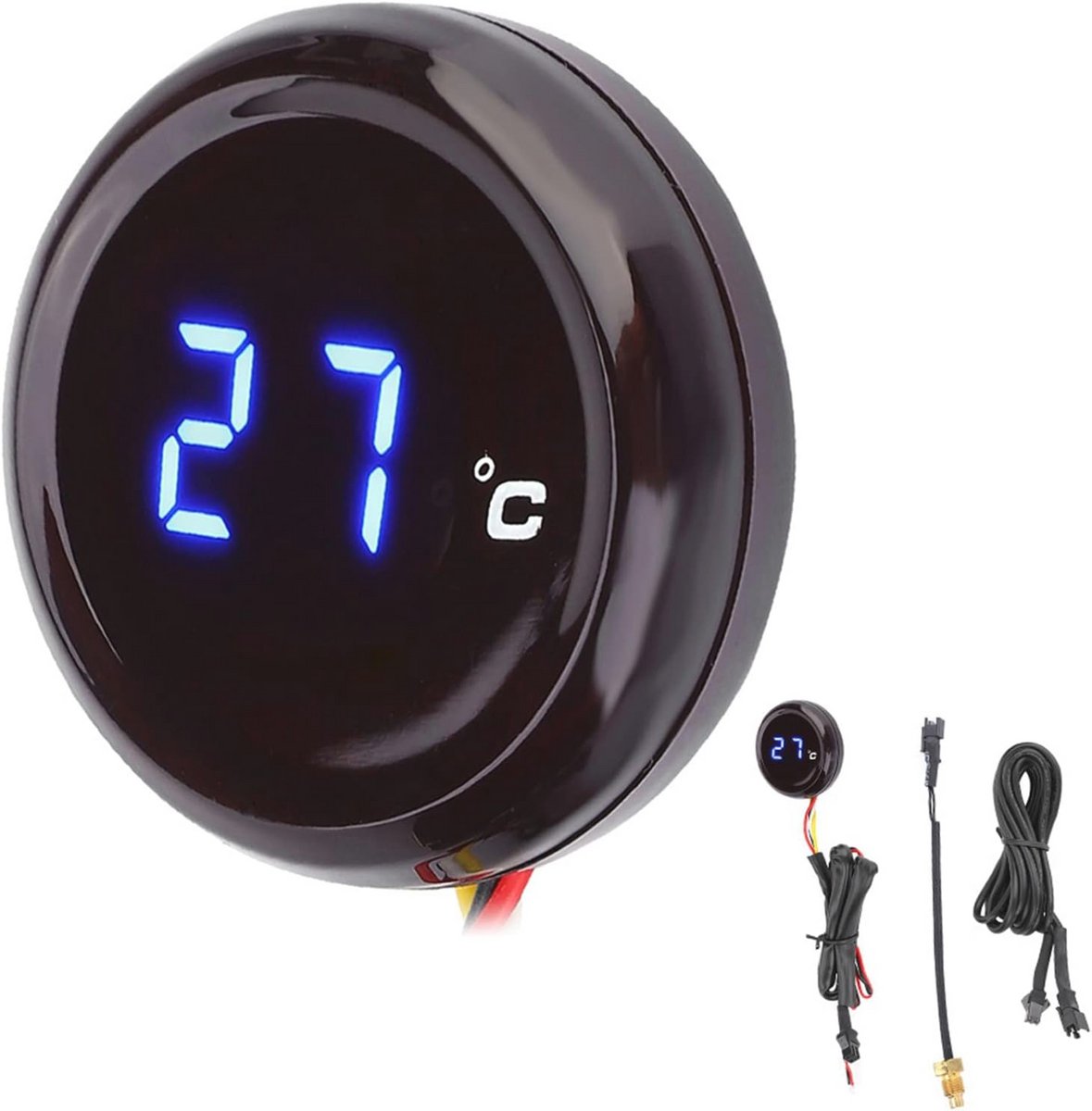 Universele digitale thermometer voor motorfietsen - LCD-display, blauw licht, 12V
