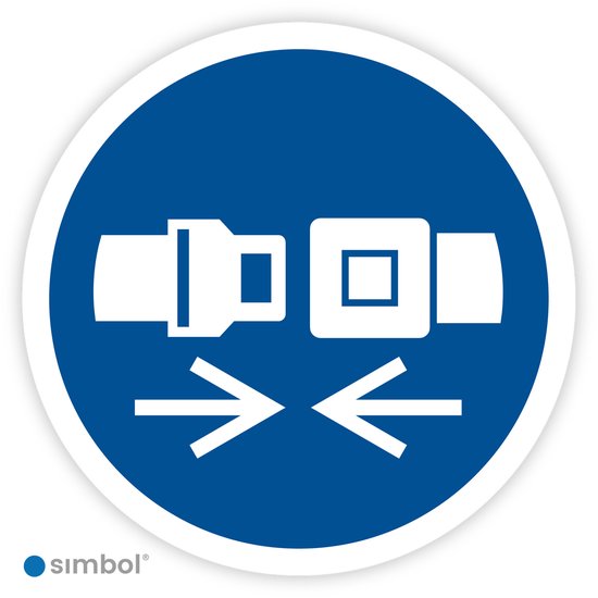 Simbol® - Autocollants Le port de la ceinture est obligatoire - Le port de la ceinture est obligatoire (M020) - Format 15 x 15 cm.
