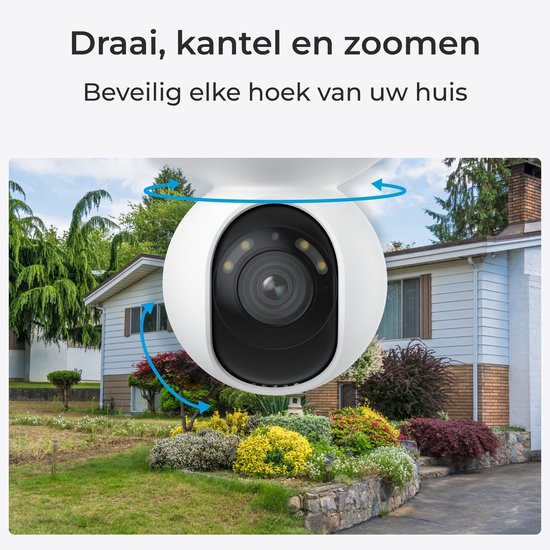 Reolink 4K UHD WiFi 6-camera, 3x optische zoom, automatische tracking, licht- en sirene-2-weg alarmen, kleuren nachtzicht,E1 Outdoor Pro- Zwart van Reolink — afbeelding 5