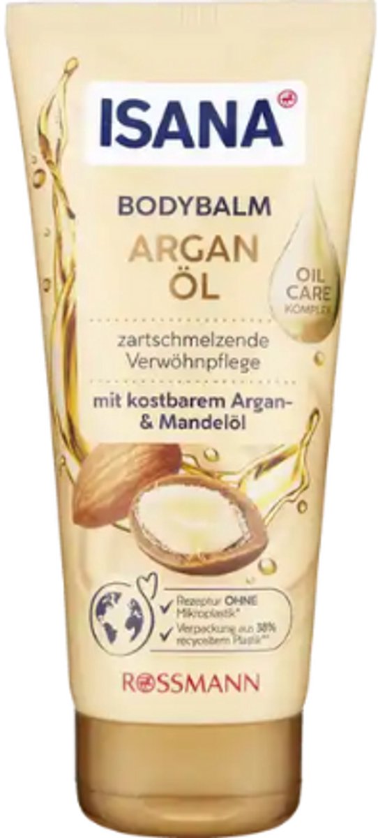 ISANA Bodybalm Arganolie | 1x 200ml - Bodylotion met Oil Care Complex | Argan-, Amandelolie en Sheaboter