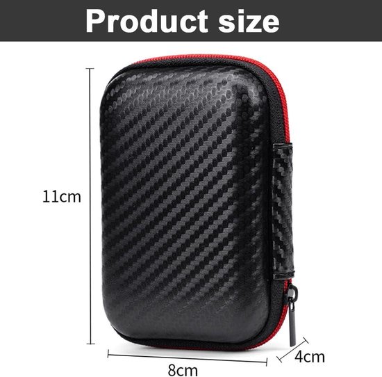 Beschermhoes voor externe harde schijf 11 cm x 8 cm x 4 cm - Draagbare externe SSD reistas organizer zwart van Merkloos — afbeelding 5