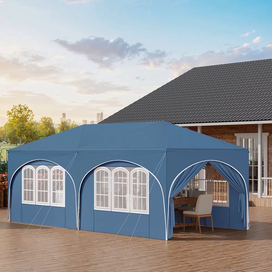 Lumaland Paviljoentent Quictent Vouwpaviljoen 3x3 Meter - Waterdicht, UV-bescherming 50 , Pop-up Systeem Voor Feesten In De Tuin Pop-up Paviljoen