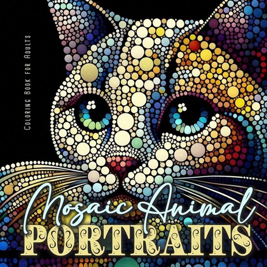 Mosaic Animal Portraits Coloring Book for Adults - cover