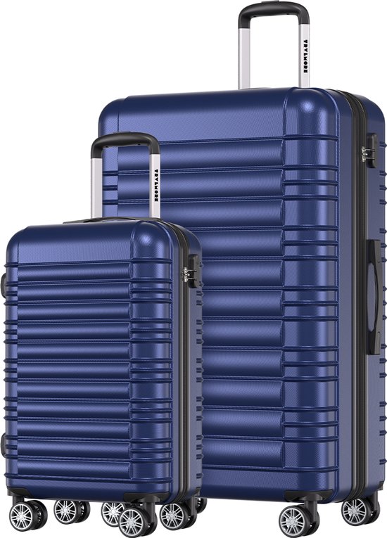 Ensemble de valise TRVLMORE - 2 pièces - 38L (bagage à main) + 110L - Bleu foncé