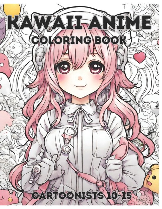 Kawaii anime coloring book