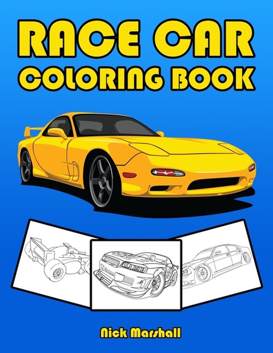 Kids Coloring Book- Race Car Coloring Book - cover