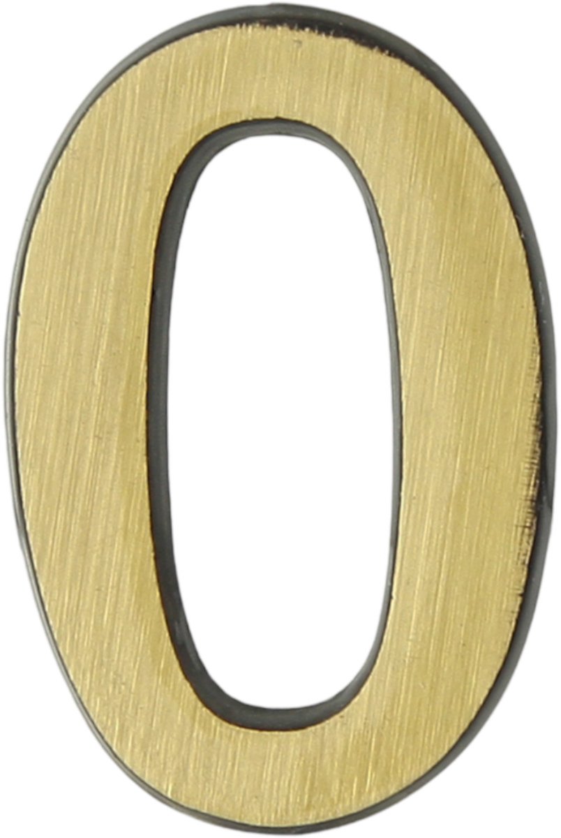 Domino® Deurnummer Zelfklevend SP - "0" - Patina - Woonhuisnummer Hotelkamernummer 50mm - Huisnummer Brievenbus Adresnummer Stickers - Huisnummerplaatje - Deur en Kamernummer - Lockernummer