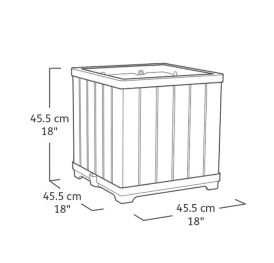 Keter Signature Plantenbak - Vierkant - 45,5x45,5x45,5cm - Ashwood