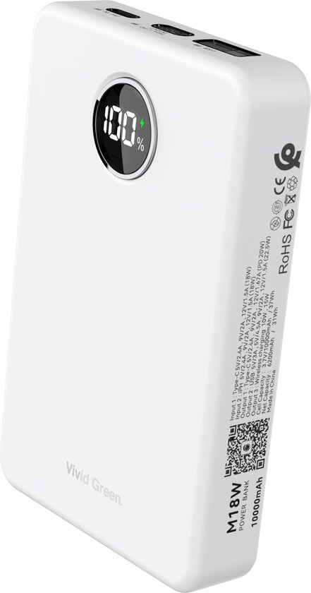 Vivid GreenDraadloze Powerbank 10.000 mAh