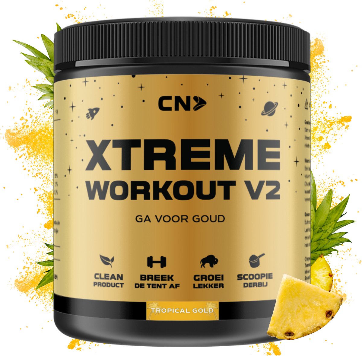 Goedkoopste CN Supplements Xtreme Workout V2 - Tropical Gold - Pre Workout - Met Cafeïne - 300 gram - 38 doseringen