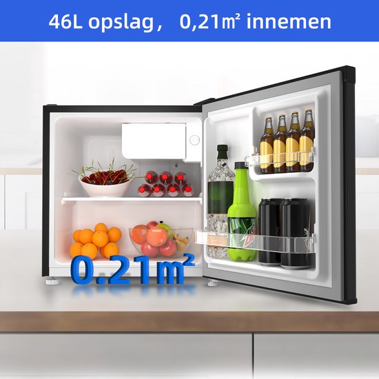 CHiQ CSD46D4D - Mini koelkast - Minibar - 46 Liter - Energieklasse D - 39 dB- Zwart - Mini Koelkasten - 12 jaar garantie op compressor