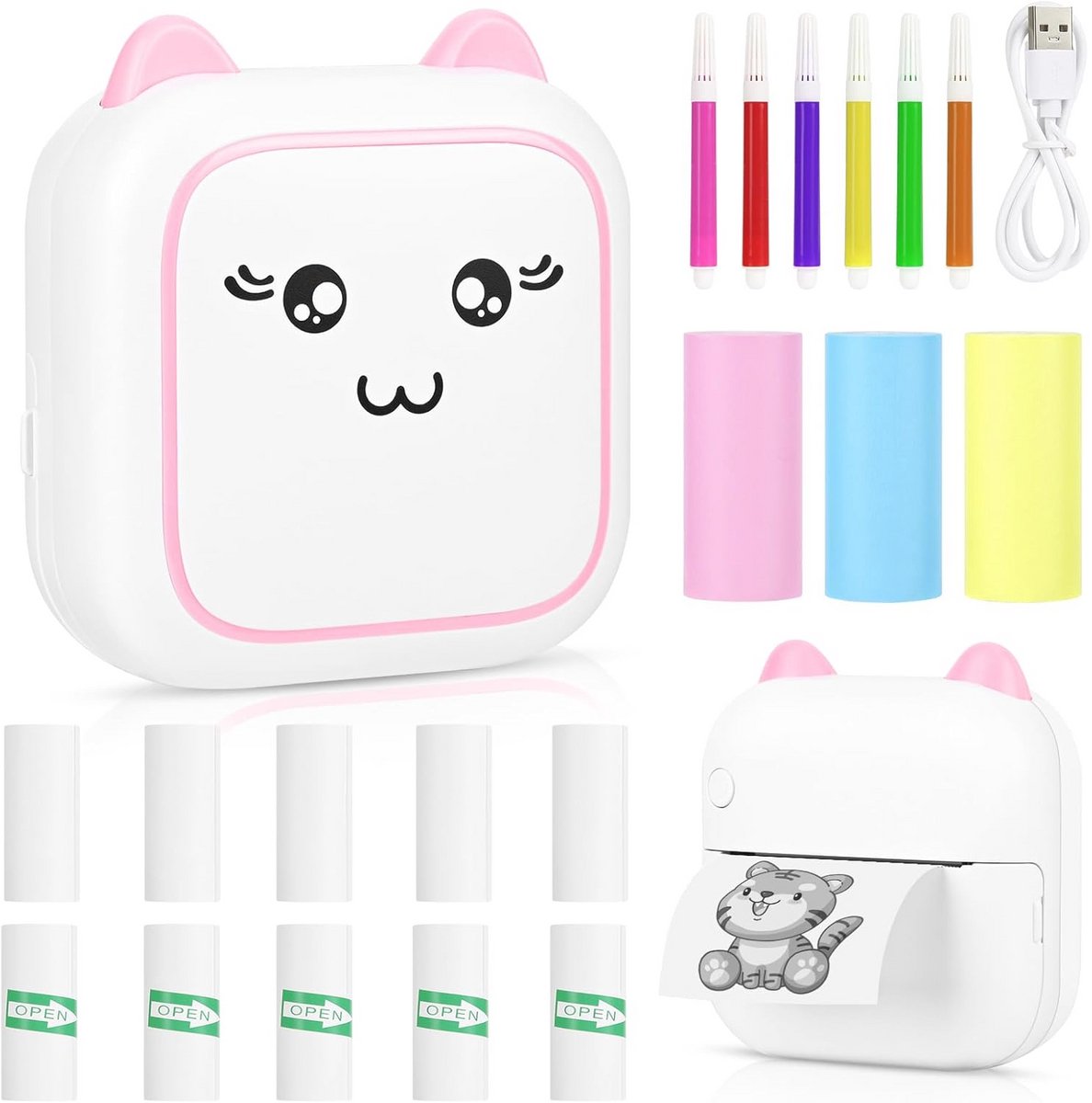 Draagbare Mini Fotoprinter met Bluetooth - Thermisch Afdrukken, Compact en Licht, Ideaal voor Foto's en Etiketten