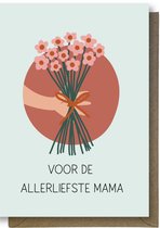 Luxe moederdag Wenskaart - moederdagkaart - bloemen - 12x17cm - gevouwen kaart Inclusief gekleurde envelop