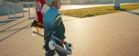 LUMI RIDE Kinderstep 2 Wielen, Scooter Voor Kinderen Vanaf 5 Jaar Led 7 Kleuren 20 Programma S 3 Niveaus Stuurverstelling Voetrem Afneembare Handvatten Wit 1676401976