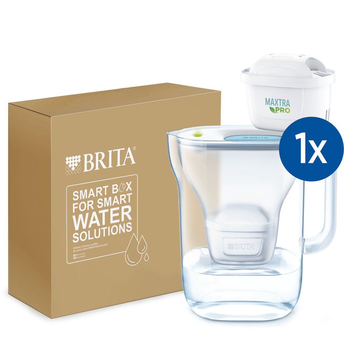 BRITA Style Cool Waterfilterkan met 1 stuk MAXTRA PRO ALL-IN-1 Filterpatroon - 2,4L - Blauw - (SIOC) Duurzaam verpakt voor minder afval | Optimaal Hydrateren met Brita Maxtra Filter voor Brita Waterfilterkan