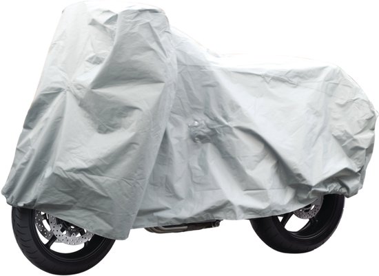 Dunlop Housse moto et housse scooter - Housse universelle pour scooter et moto - Convient pour Paravent - Housse moto imperméable extérieur - 246 x 104 x 127 cm - Plastique - Grijs
